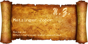 Metzinger Zobor névjegykártya